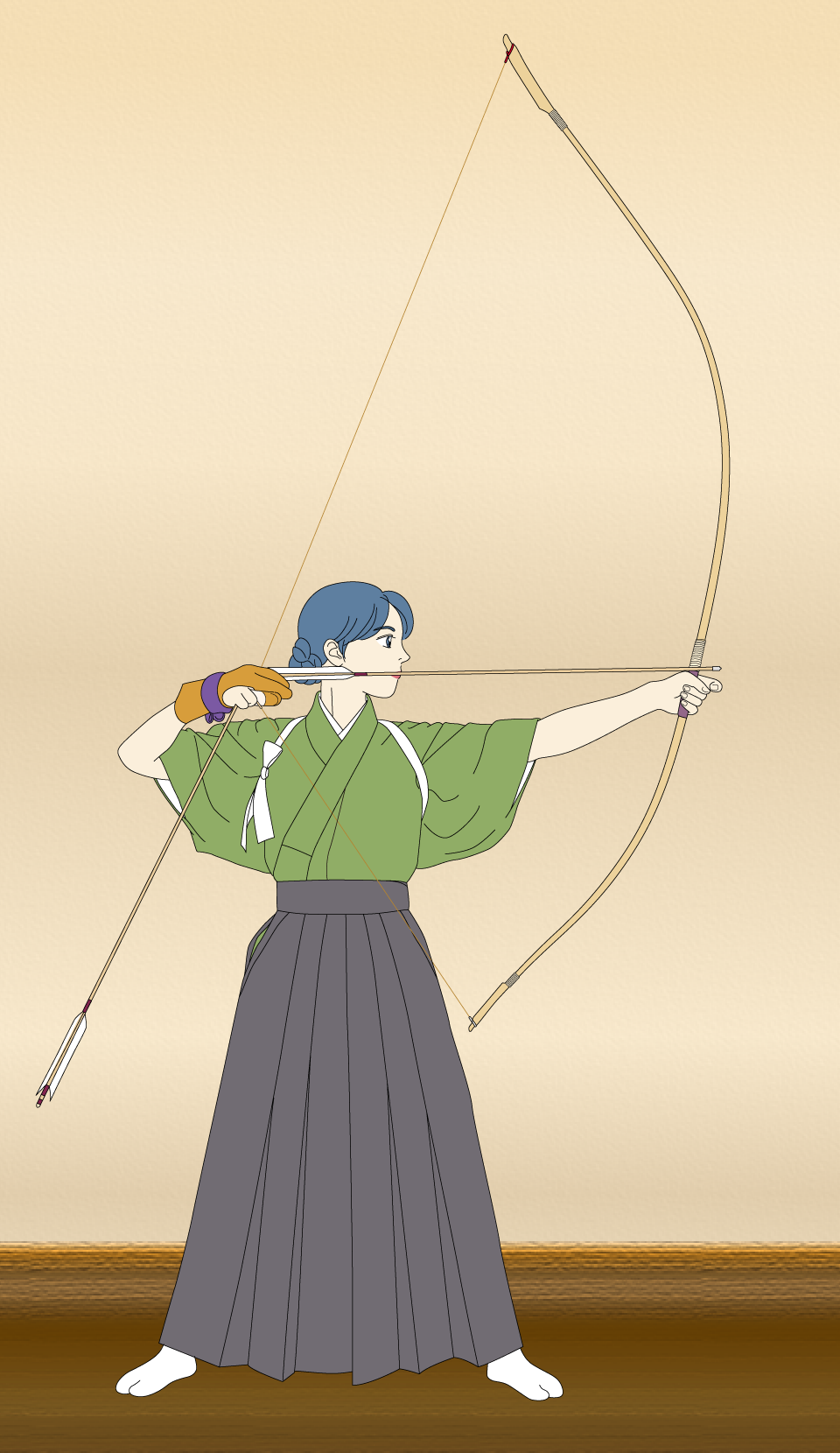 弓引三昧 弓道イラストの描き方２